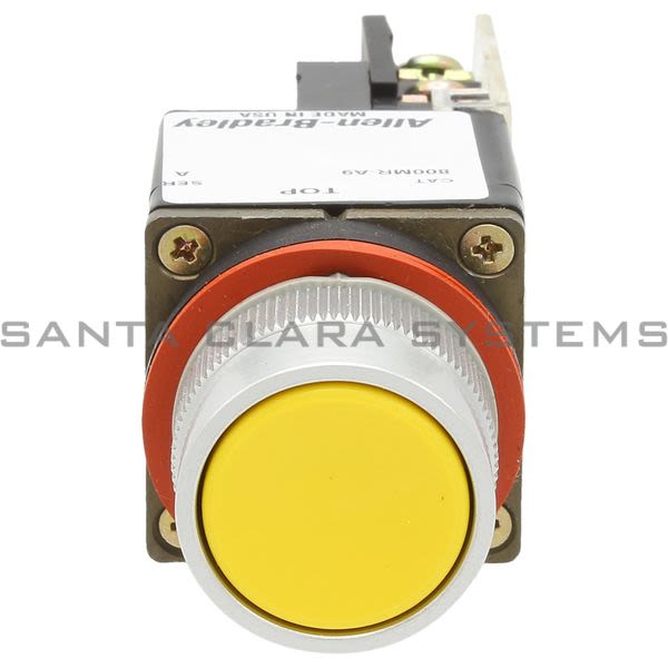Allen Bradley 800MR-A9AK Small Round Push Button Unit, Flush Head Yellow Cap 2 NO-2 NC Product Image