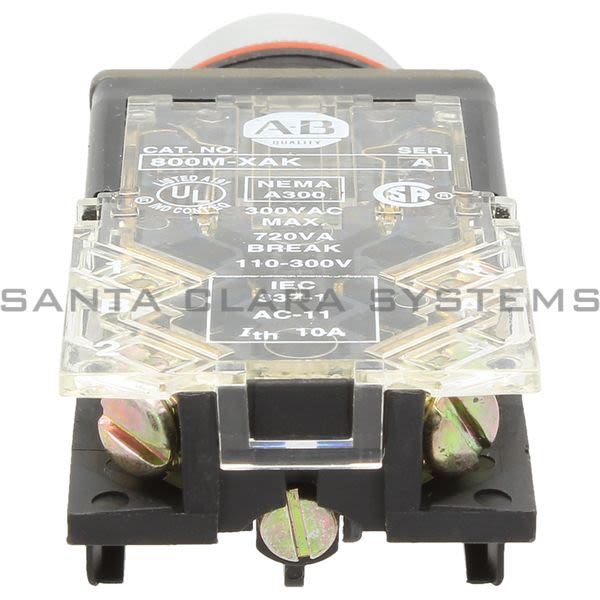 Allen Bradley 800MR-A9AK Small Round Push Button Unit, Flush Head Yellow Cap 2 NO-2 NC Product Image