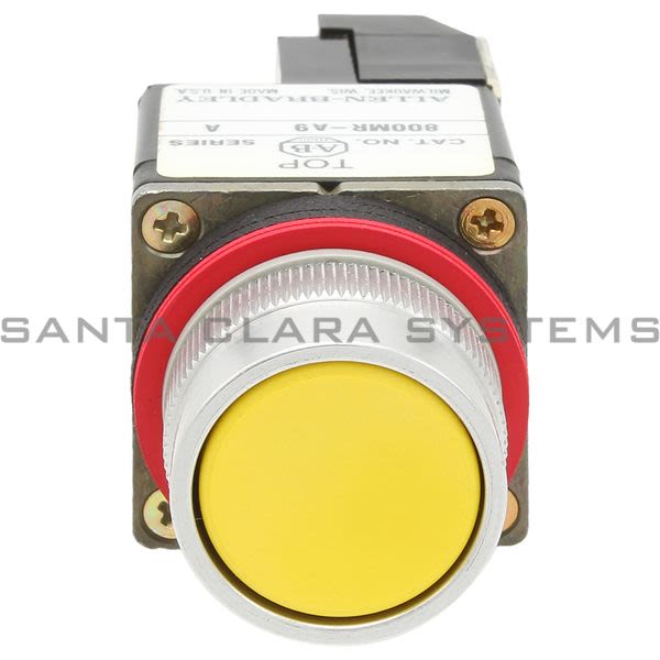 Allen Bradley 800MR-A9AS Small Round Flush Head / Push Button Yellow Cap Product Image