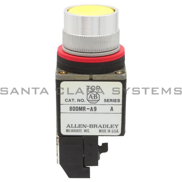 Allen Bradley 800MR-A9AS Small Round Flush Head / Push Button Yellow Cap Product Image