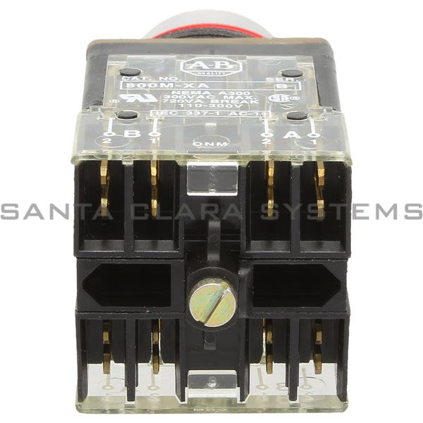 Allen Bradley 800MR-A9B Small Round Push Button Unit, Flush Head Yellow Cap 2 NO-2 NC Product Image