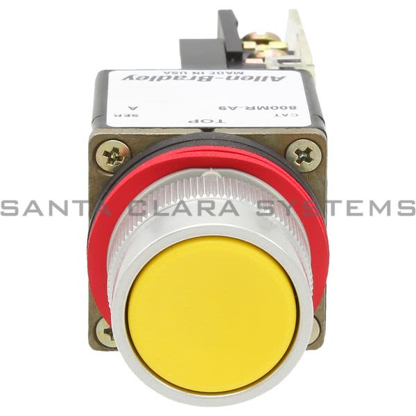 Allen Bradley 800MR-A9D1K Small Round Push Button Unit Flush Head Yellow Cap 1 N.O. Product Image