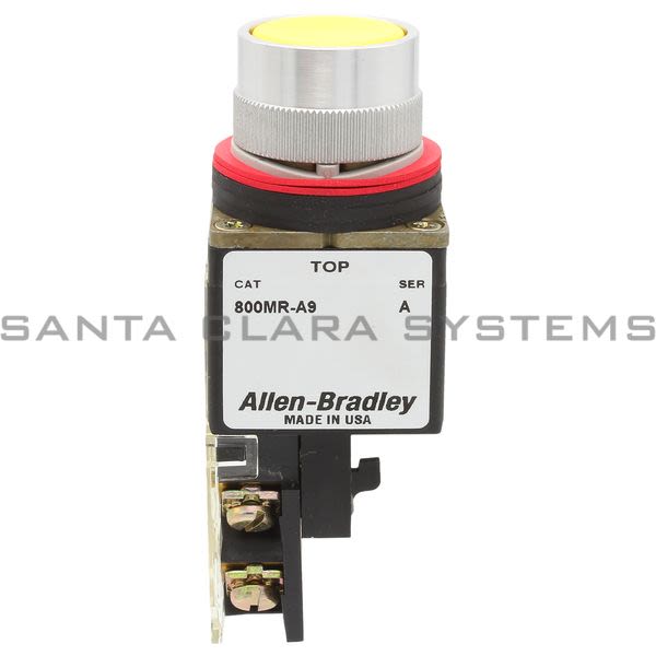Allen Bradley 800MR-A9D1K Small Round Push Button Unit Flush Head Yellow Cap 1 N.O. Product Image