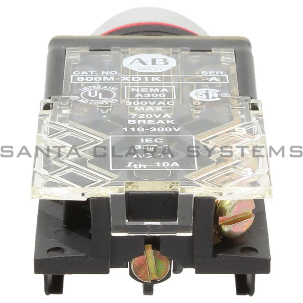 Allen Bradley 800MR-A9D1K Small Round Push Button Unit Flush Head Yellow Cap 1 N.O. Product Image