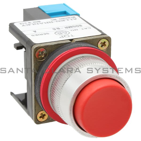Allen Bradley 800MR-B6AR Small Round Push Button Extended Head Red Cap 1 N.O. 1 N.C. Product Image