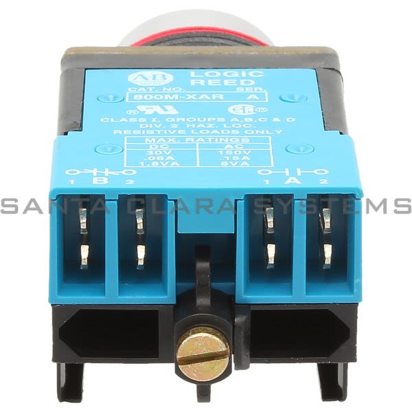 Allen Bradley 800MR-B6AR Small Round Push Button Extended Head Red Cap 1 N.O. 1 N.C. Product Image