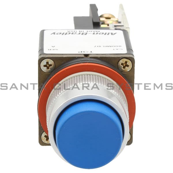 Allen Bradley 800MR-B7D1K Small Round Push Button Unit Extended Head Blue Cap 1 N.O. Product Image