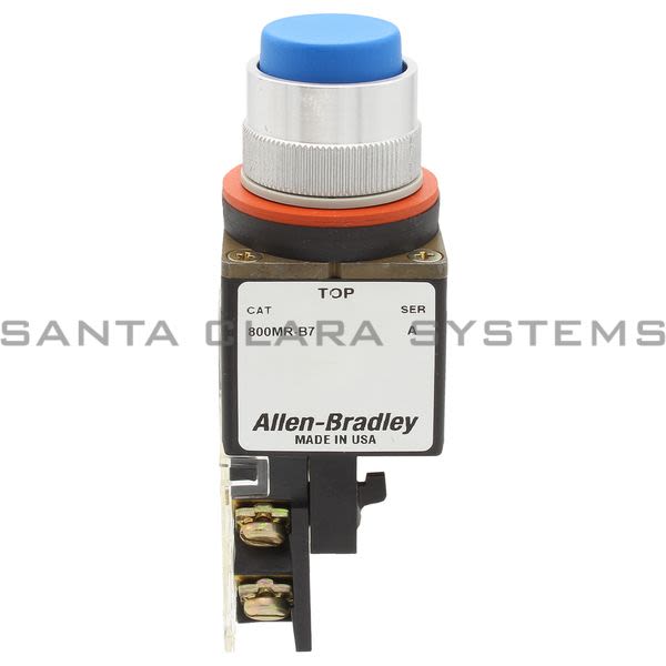 Allen Bradley 800MR-B7D1K Small Round Push Button Unit Extended Head Blue Cap 1 N.O. Product Image