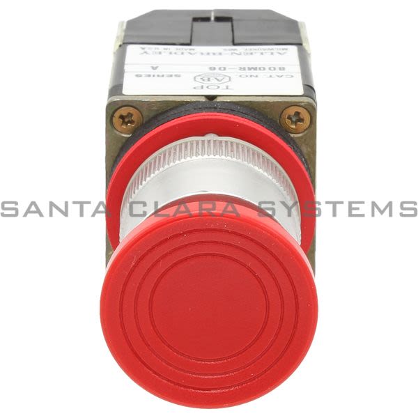 Allen Bradley 800MR-D6BS Small Round Mushroom Push Button Head Unit Red Cap 2 N.O. 2 N.C. Product Image