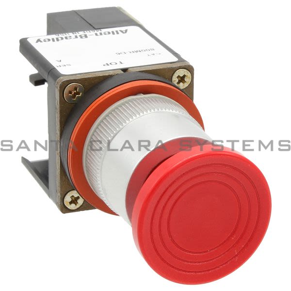 Allen Bradley 800MR-D6D2 Small Round Mushroom Push Button Head Unit Red Cap 1 NC Product Image