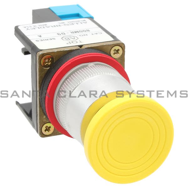 Allen Bradley 800MR-D9D1R Small Round Push Button Unit Mushroom Head Yellow Cap 1 N.O. Product Image
