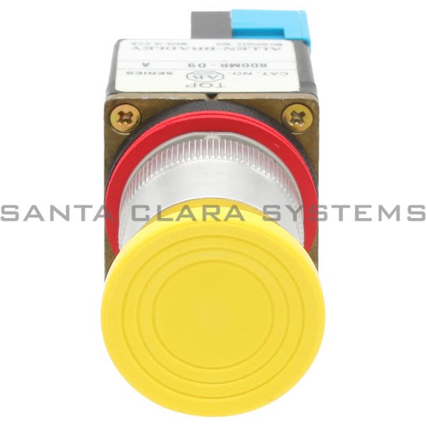 Allen Bradley 800MR-D9D1R Small Round Push Button Unit Mushroom Head Yellow Cap 1 N.O. Product Image