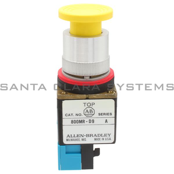 Allen Bradley 800MR-D9D1R Small Round Push Button Unit Mushroom Head Yellow Cap 1 N.O. Product Image