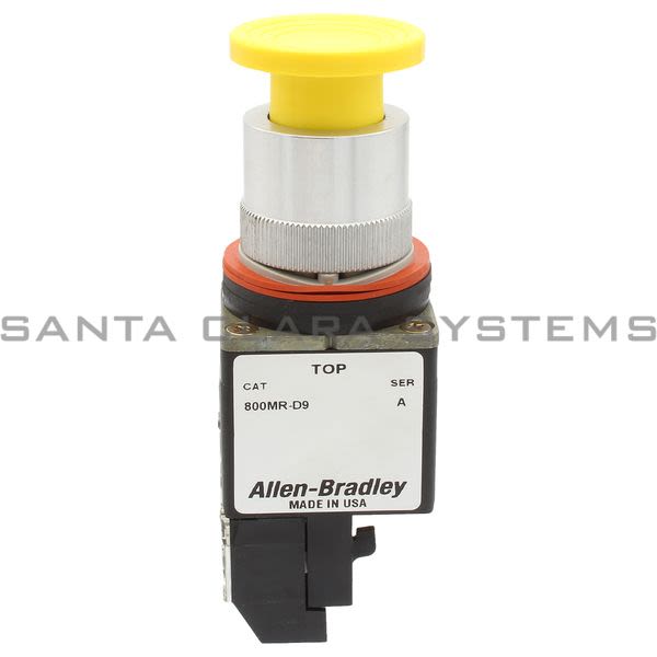 Allen Bradley 800MR-D9D2S Small Round Push Button Yellow Cap Product Image