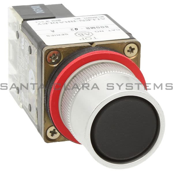 Allen Bradley 800MR-G2A Round Push Button Extended Head W/ Guard Black Product Image