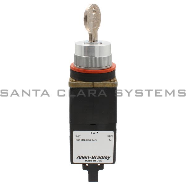 Allen Bradley 800MR-H3214B Small Round Selector Switch Unit 2 Position Maintained Cylinder Lock Product Image