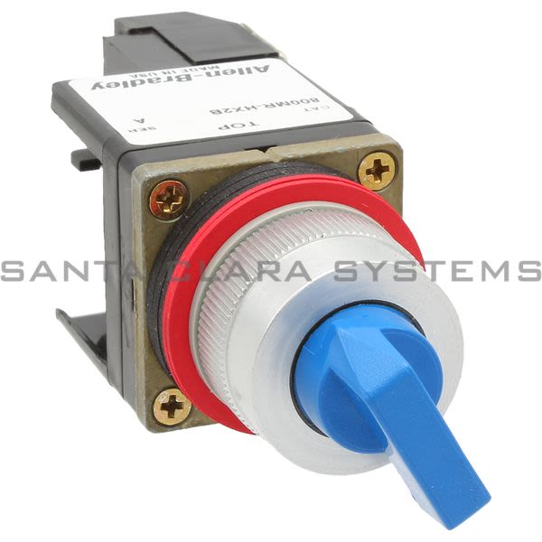 Allen Bradley 800MR-HC2BLD1S Small Round Selector Switch Unit 2 Position Maintained Blue Knob 1 N.O. Product Image