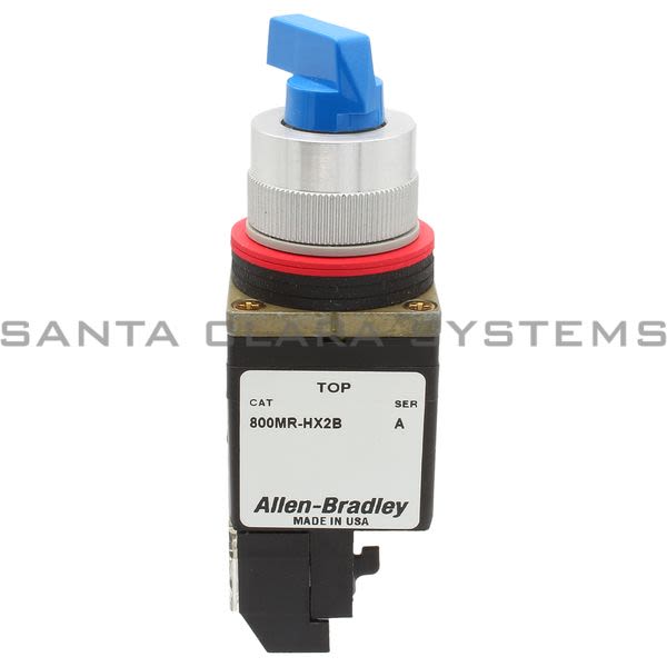 Allen Bradley 800MR-HC2BLD1S Small Round Selector Switch Unit 2 Position Maintained Blue Knob 1 N.O. Product Image
