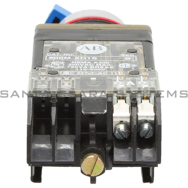 Allen Bradley 800MR-HC2BLD1S Small Round Selector Switch Unit 2 Position Maintained Blue Knob 1 N.O. Product Image