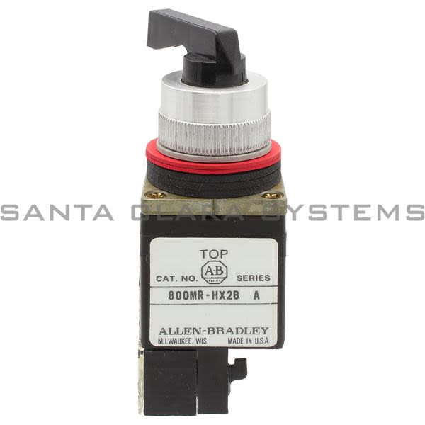 Allen Bradley 800MR-HK2BLA Small Round Selector Switch 2 Position Manitained Black Lever 1 N.O. 1 N.C. Product Image