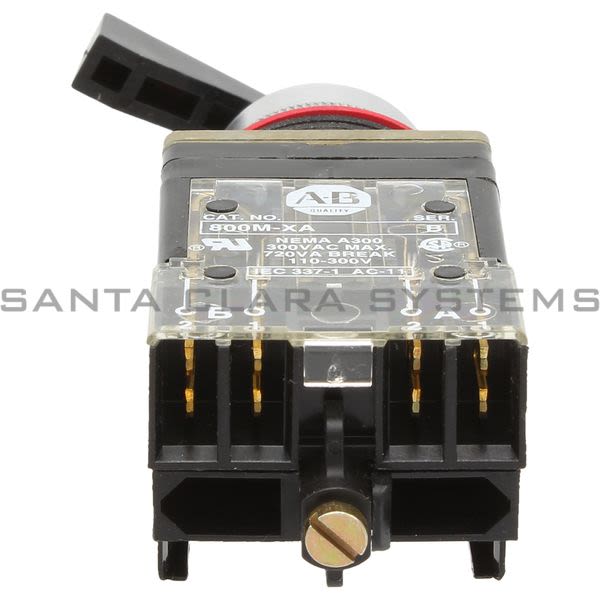 Allen Bradley 800MR-HK2BLA Small Round Selector Switch 2 Position Manitained Black Lever 1 N.O. 1 N.C. Product Image