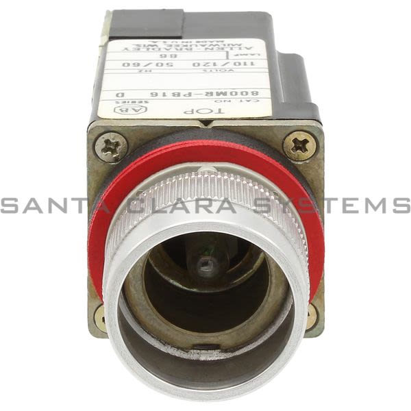 Allen Bradley 800MR-PB16A Small Round Illuminated Push Button Ext. Head Xfmr 120V 60/50Hz Amber Lens Product Image