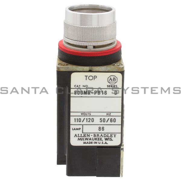 Allen Bradley 800MR-PB16A Small Round Illuminated Push Button Ext. Head Xfmr 120V 60/50Hz Amber Lens Product Image