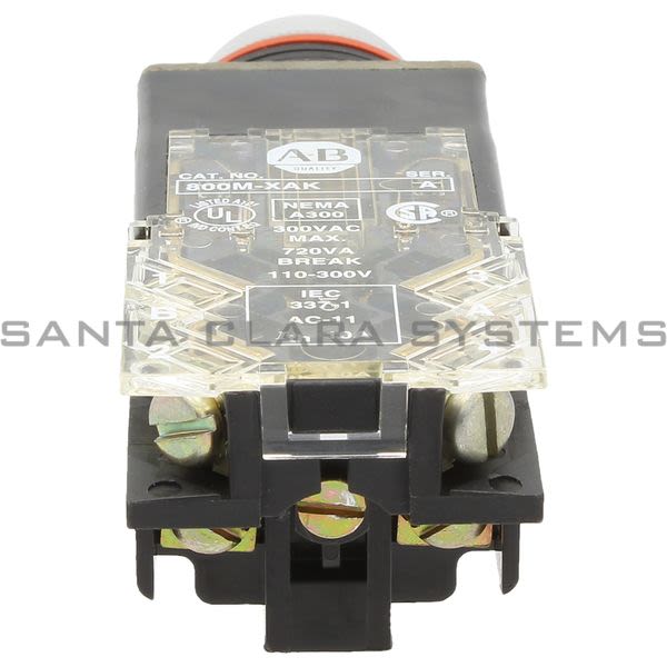 Allen Bradley 800MR-PB16CAK Small Roundf Illuminated Push Button Ext. Head Xfmr 120V 60/50Hz Clear Lens 1 N.O. 1 N.C. Product Image
