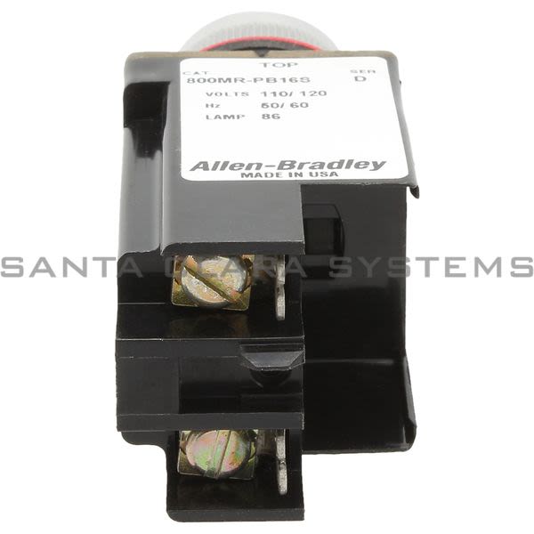 Allen Bradley 800MR-PB16GS Small Round Illuminated Push Button Extension Head Xfmr 60/50Hz Green Lens 1 No 1NC Product Image