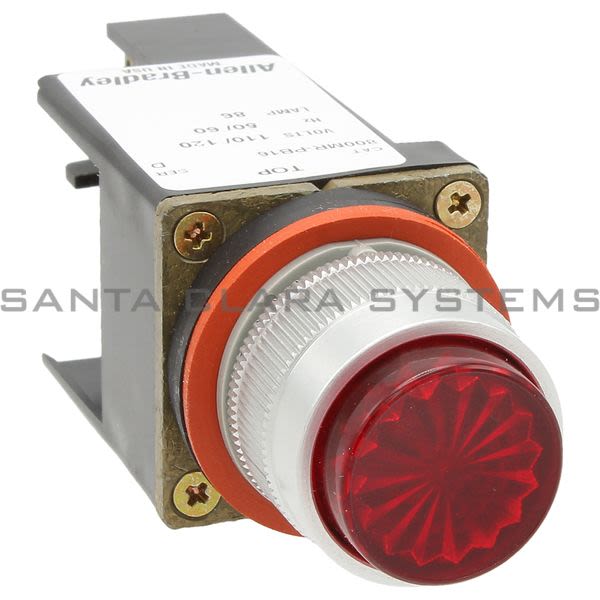 Allen Bradley 800MR-PB16R Smallround Illuminated Push Button Extended Head Xfmr 120V 60/50Hz Red Lens Product Image