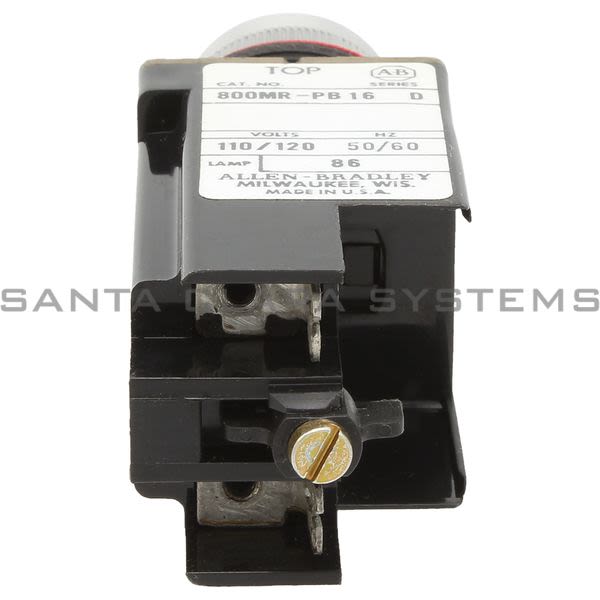 Allen Bradley 800MR-PB16W Smallround Illuminated Push Button Extended Head Xfmr 120V 60/50Hz White Lens Product Image