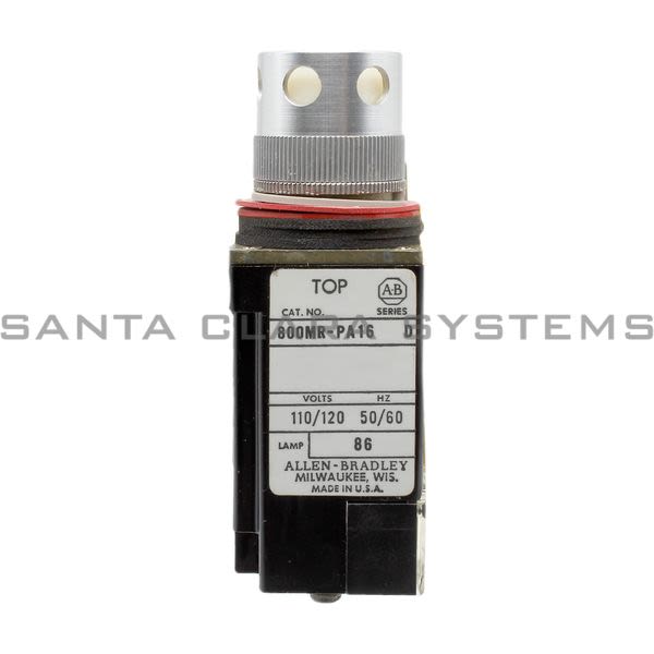 Allen Bradley 800MR-PGA16WA Small Round Illuminated Push Button Flush Head Xfmr 120V 60/50Hz White Lens 1 N.O. 1 N.C. Product Image