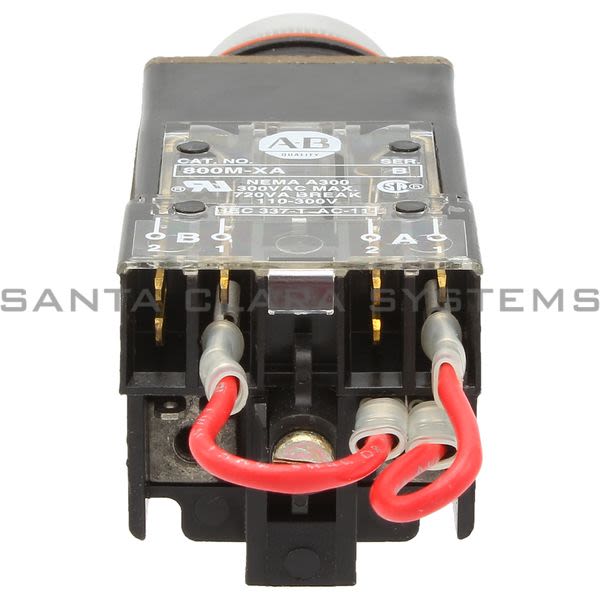 Allen Bradley 800MR-PT16W Small Round Pilot Light Push to Test Xfmr 120V 60/50Hz White Lens Product Image