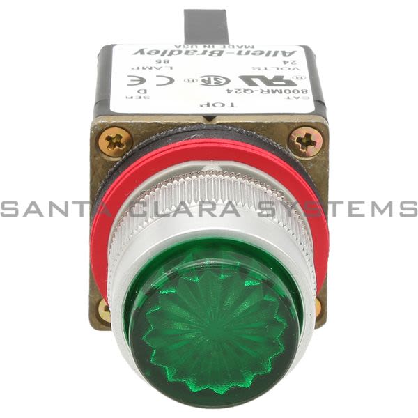 Allen Bradley 800MR-Q24G Small Round Pilot Light Full Voltage 24V Green Lens Product Image