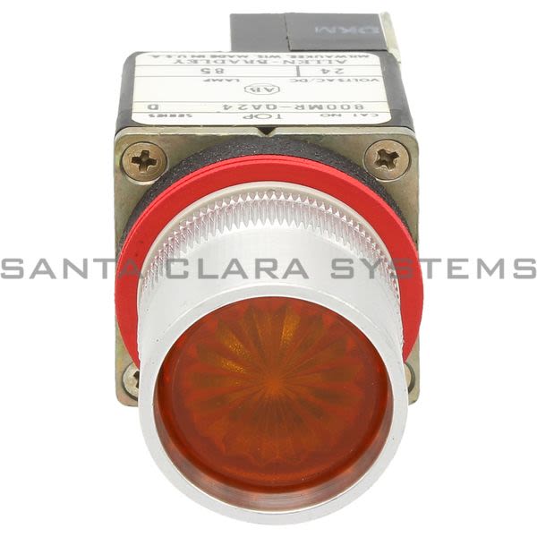 Allen Bradley 800MR-QA24AA Small Round Illuminated Push Button Flush Head Full Voltage 24V Amber 1 N.O. 1 N.C. Product Image