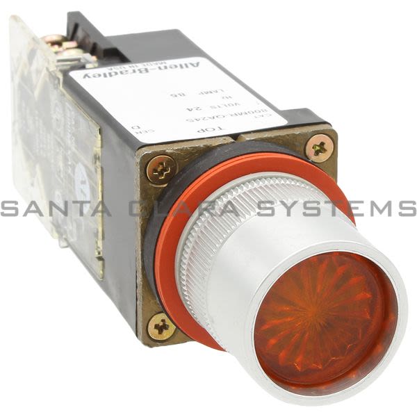 Allen Bradley 800MR-QA24AAK Small Round Illuminated Push Button Flush Head Full Voltage 24V Amber 1 N.O. 1 N.C. Product Image