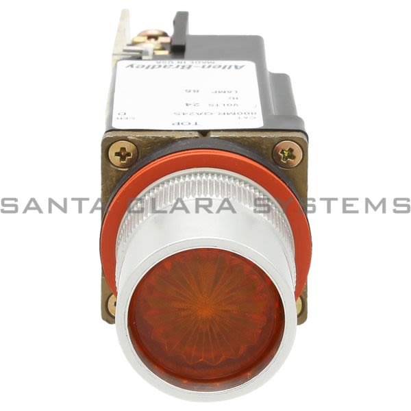 Allen Bradley 800MR-QA24AAK Small Round Illuminated Push Button Flush Head Full Voltage 24V Amber 1 N.O. 1 N.C. Product Image