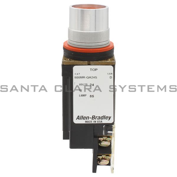 Allen Bradley 800MR-QA24AAK Small Round Illuminated Push Button Flush Head Full Voltage 24V Amber 1 N.O. 1 N.C. Product Image