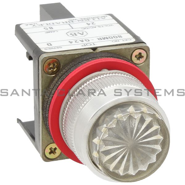 Allen Bradley 800MR-QA24C Small Round Illuminated Push Button Flush Head Full Voltage 24V W/O Lens Product Image