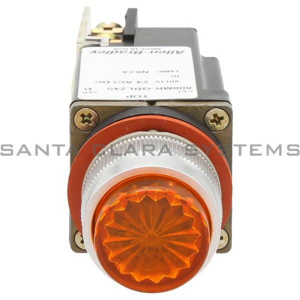 Allen Bradley 800MR-QBL24AAK Small Round Illuminated Push Button Amber Cap Product Image