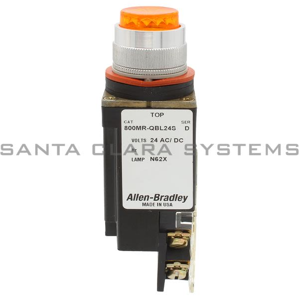 Allen Bradley 800MR-QBL24AAK Small Round Illuminated Push Button Amber Cap Product Image