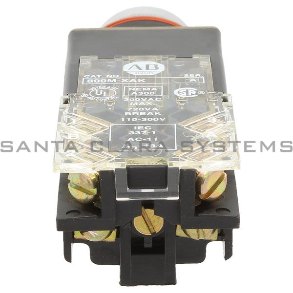 Allen Bradley 800MR-QBL24AAK Small Round Illuminated Push Button Amber Cap Product Image