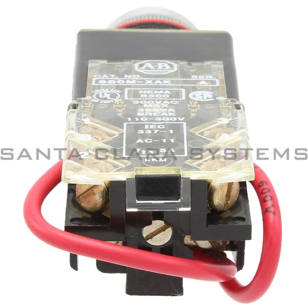 Allen Bradley 800MR-QT24WK Light,Push to Test Pilot 300V AC Max 10 amp Max Product Image
