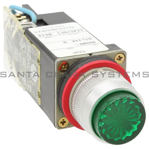 Allen Bradley 800MR-QTL24GK Small Round Pilot Light Push to Mtedt Full Voltage 24V Green LED Product Image