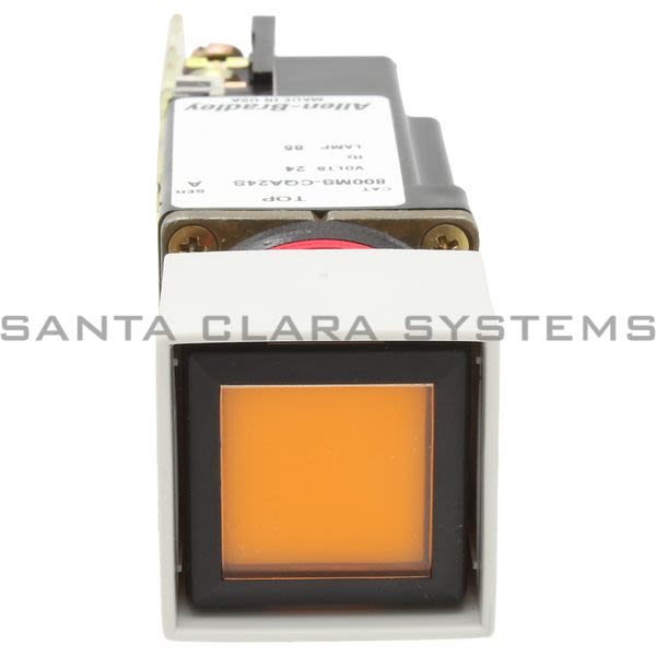 Allen Bradley 800MS-CQA24XAK Small Square Illuminated Push Button Flush Head Full Voltage 24V W/Inserts 1 N.O. 1 N.C. Product Image