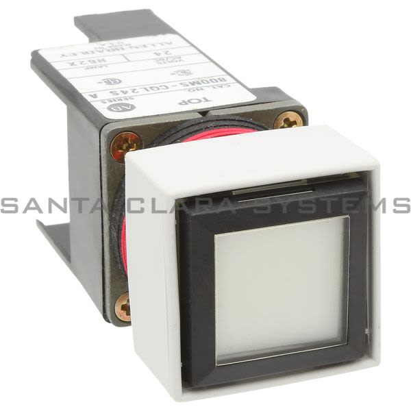 Allen Bradley 800MS-CQL24CS Small Square Illuminated Push Button Flush Head Full Voltage 24V Clear LED 1 N.O. 1 N.C. Product Image