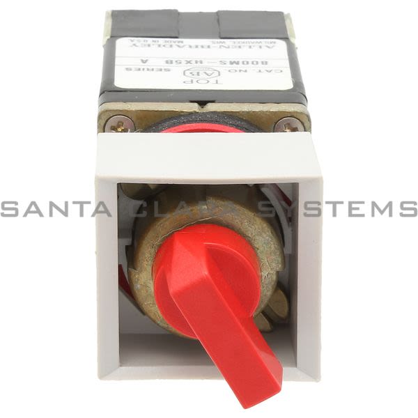 Allen Bradley 800MS-HA5BB Small Square 2 Position Selector Spring Return Red Knob Product Image