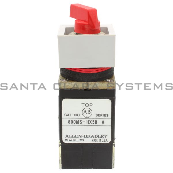 Allen Bradley 800MS-HA5BB Small Square 2 Position Selector Spring Return Red Knob Product Image