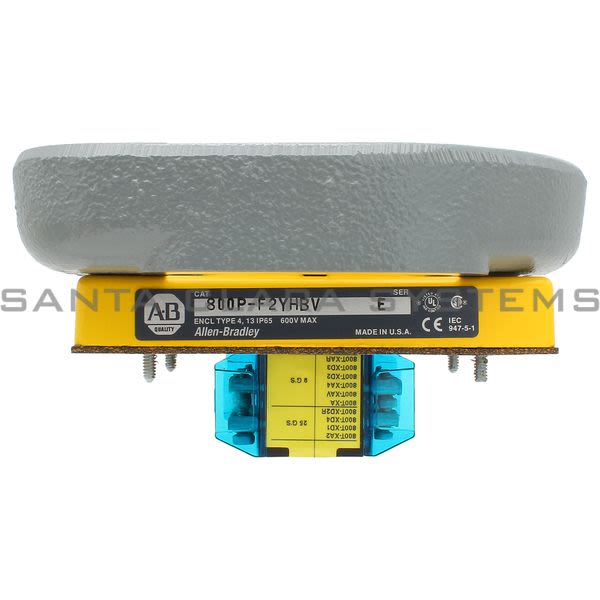 Allen Bradley 800P-F2YHBV Palm-Operated Pushbutton Product Image