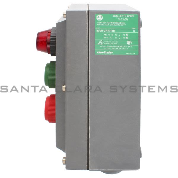 Allen Bradley 800R-2HAR4R Assembled Pushbutton Station Product Image